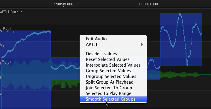 Three pitch blocks before smooth